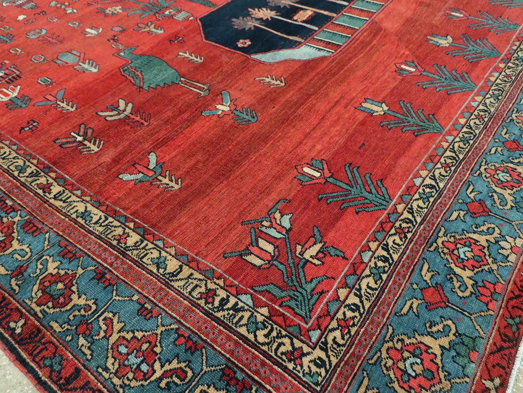 Antique Persian Pictorial Bakshaish Carpet, No.23596 - Gss
