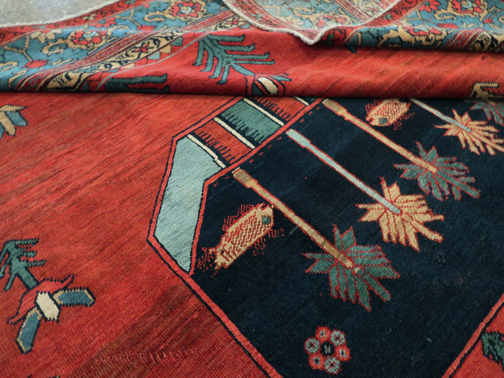 Antique Persian Pictorial Bakshaish Carpet, No.23596 - Gss