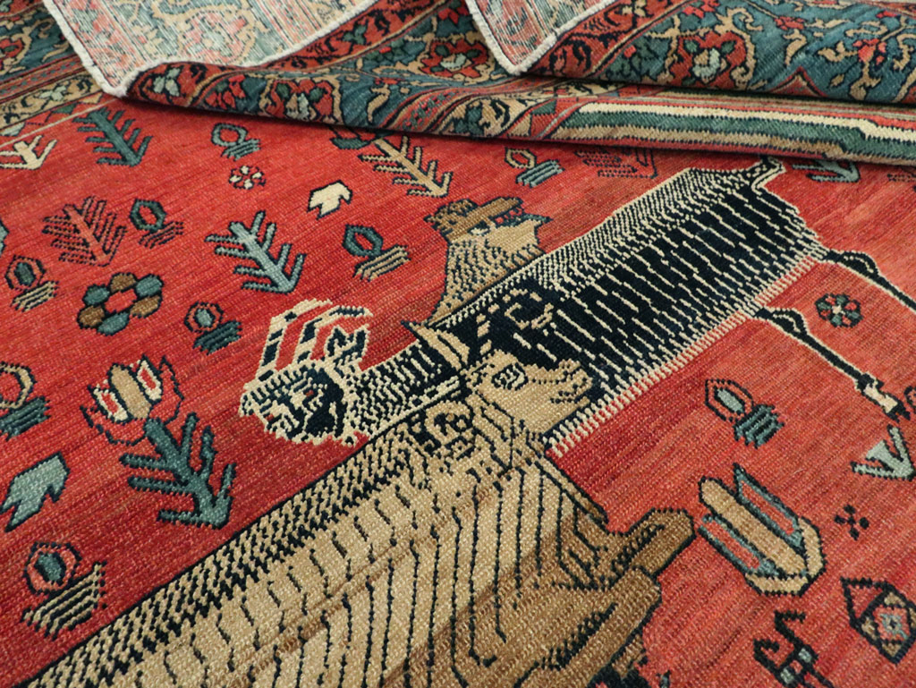 Antique Persian Pictorial Bakshaish Carpet, No.23596 - Gss