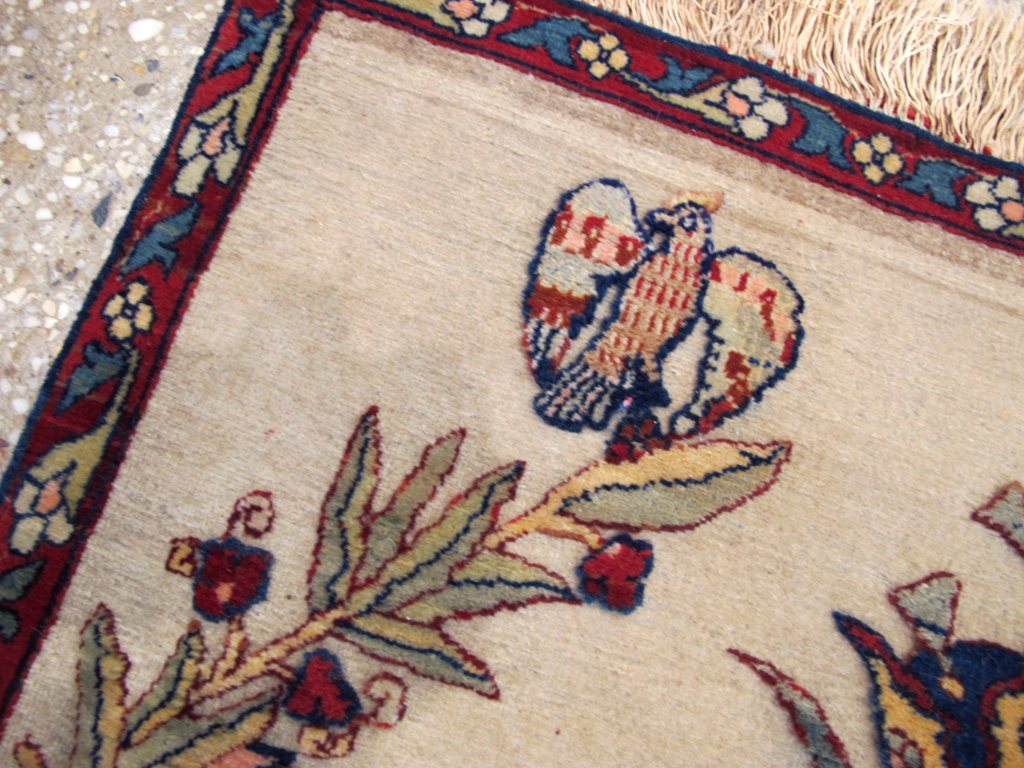 Antique Persian Dabir Kashan Pictorial Rug, No.23598 - Gss