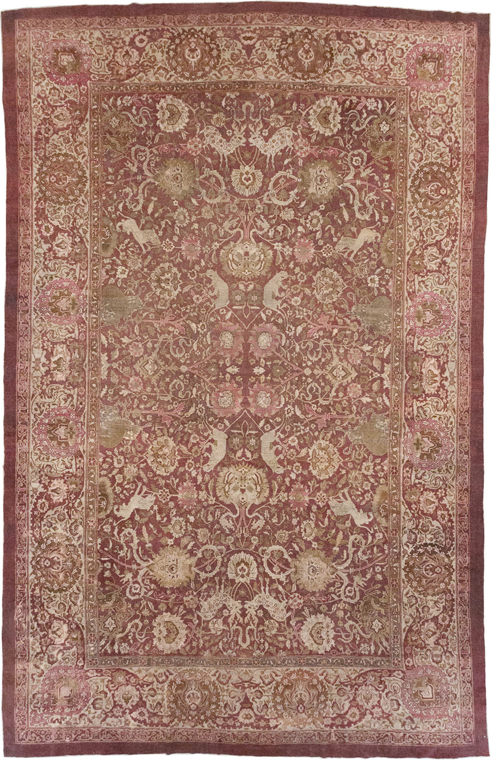 Antique Indian Agra Pictorial Oversize Carpet, No.23611 - Gss