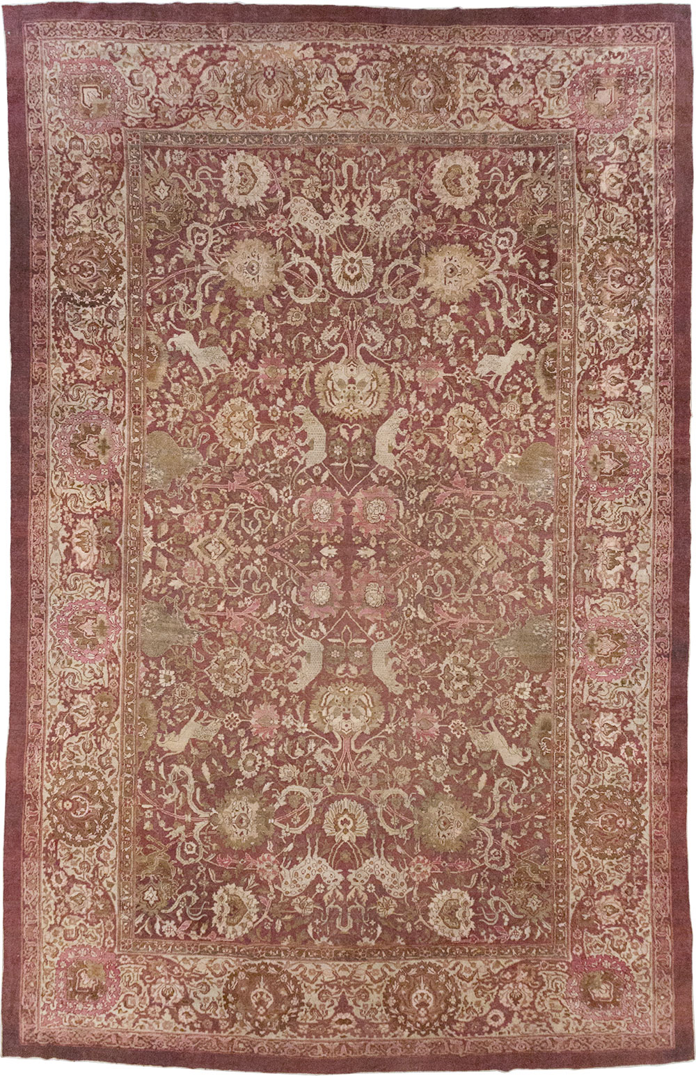 Antique Indian Agra Pictorial Oversize Carpet, No.23611 - Gss