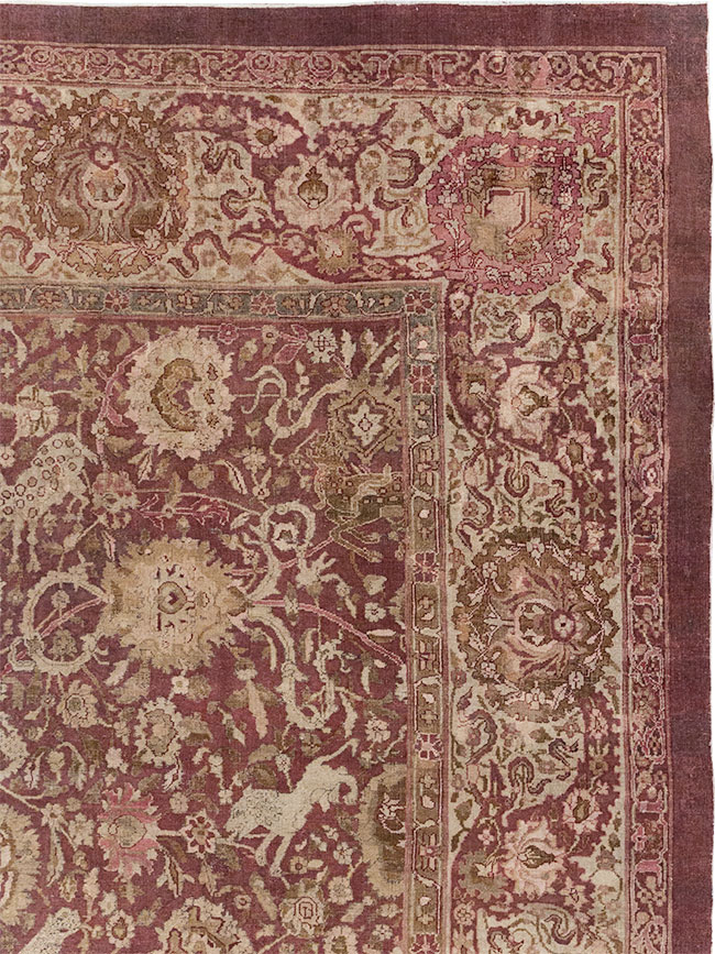 Antique Indian Agra Pictorial Oversize Carpet, No.23611 - Gss