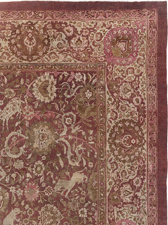 Antique Indian Agra Pictorial Oversize Carpet, No.23611 - Gss