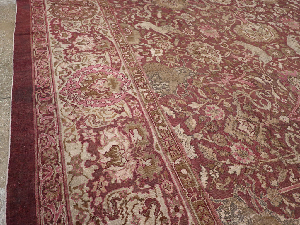 Antique Indian Agra Pictorial Oversize Carpet, No.23611 - Gss