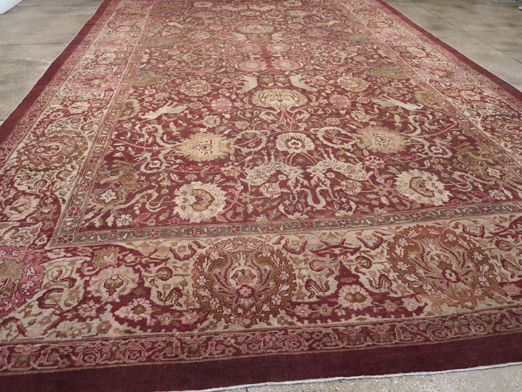 Antique Indian Agra Pictorial Oversize Carpet, No.23611 - Gss