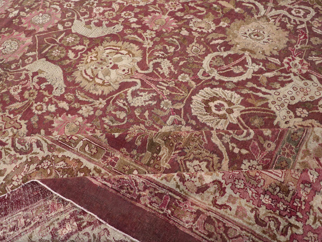 Antique Indian Agra Pictorial Oversize Carpet, No.23611 - Gss