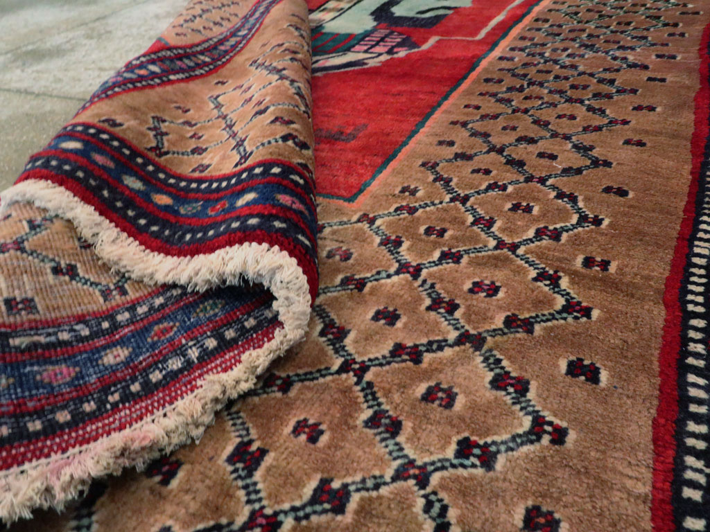 Vintage Persian Hamadan Pictorial Rug, No.23635 - Gss
