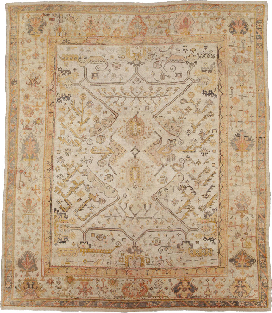 Antique Turkish Oushak Carpet, No.23653 - Gss