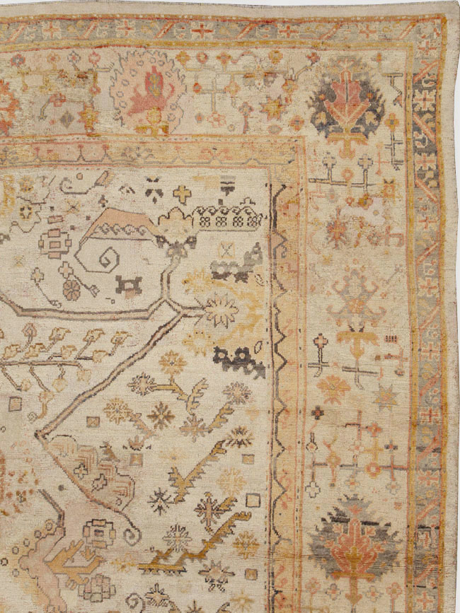 Antique Turkish Oushak Carpet, No.23653 - Gss