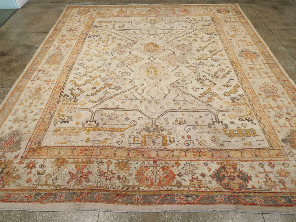 Antique Turkish Oushak Carpet, No.23653 - Gss