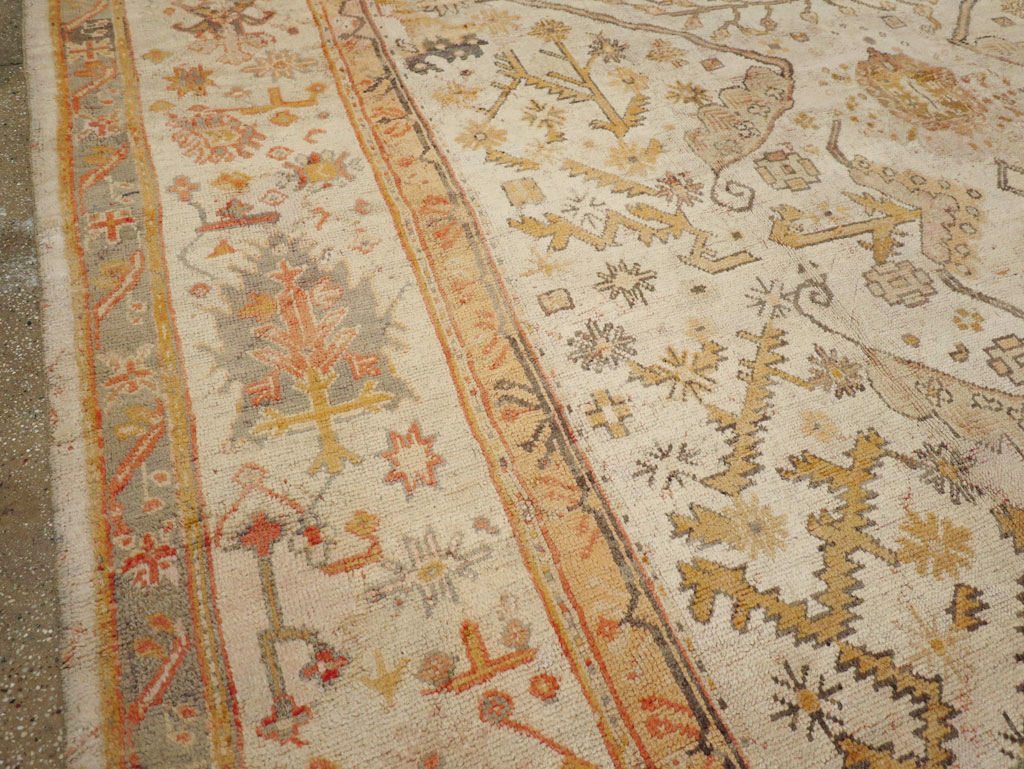 Antique Turkish Oushak Carpet, No.23653 - Gss