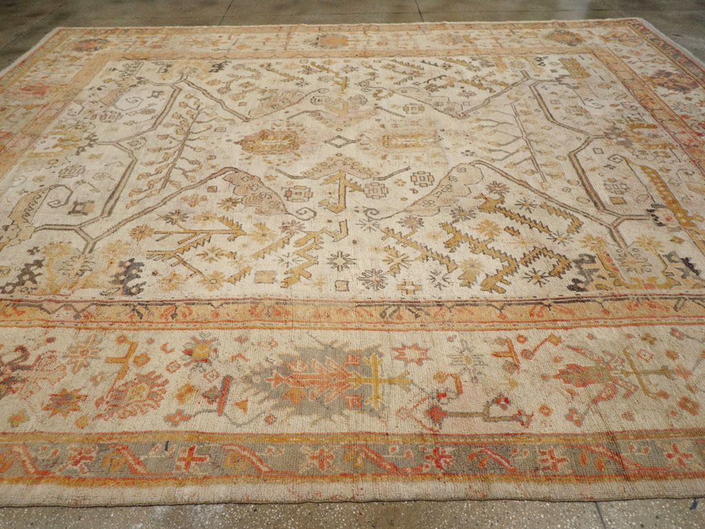 Antique Turkish Oushak Carpet, No.23653 - Gss