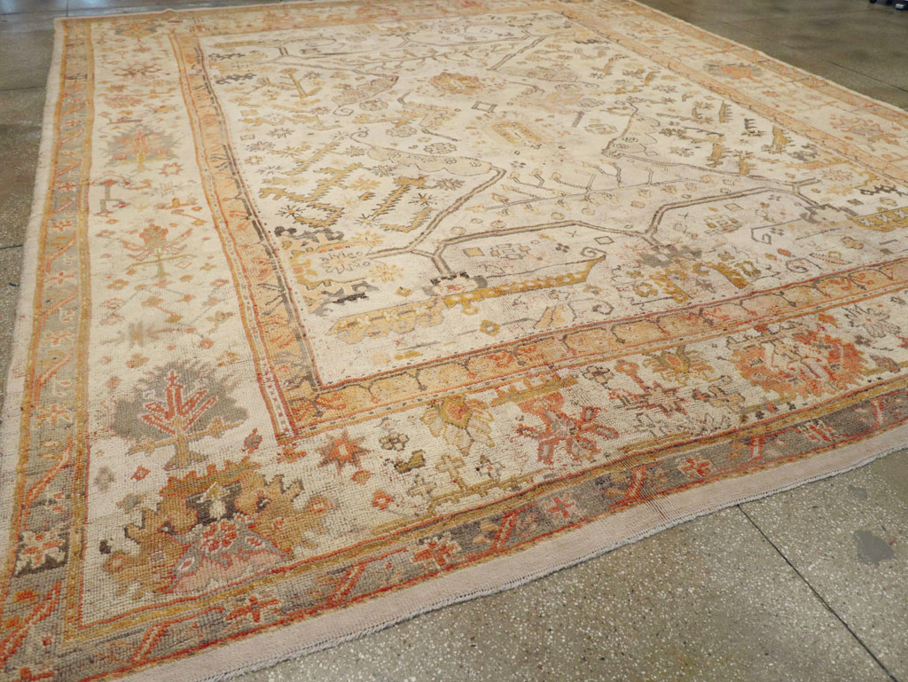 Antique Turkish Oushak Carpet, No.23653 - Gss