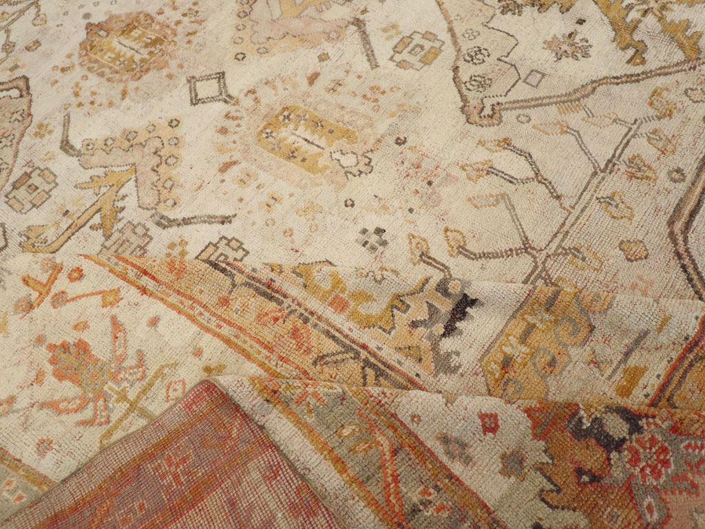 Antique Turkish Oushak Carpet, No.23653 - Gss