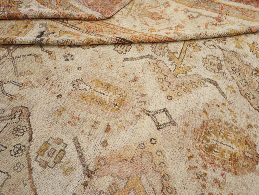 Antique Turkish Oushak Carpet, No.23653 - Gss
