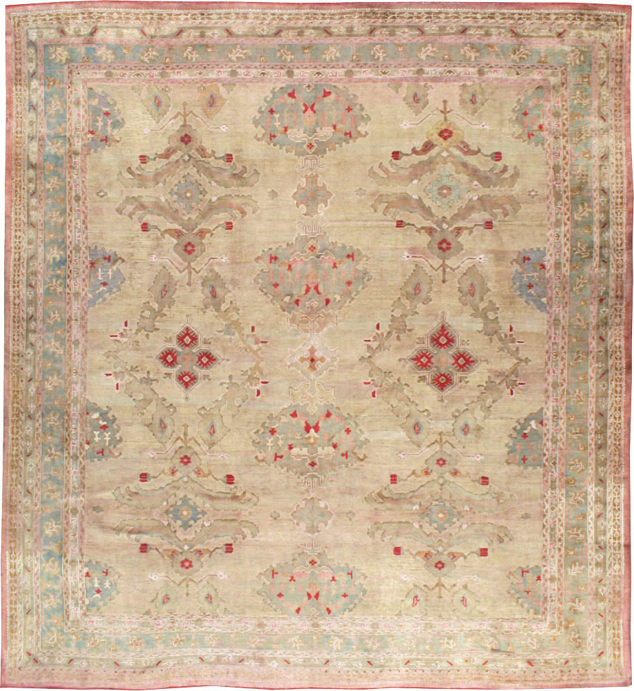 Antique Turkish Oushak Carpet, No.23706 - Gss