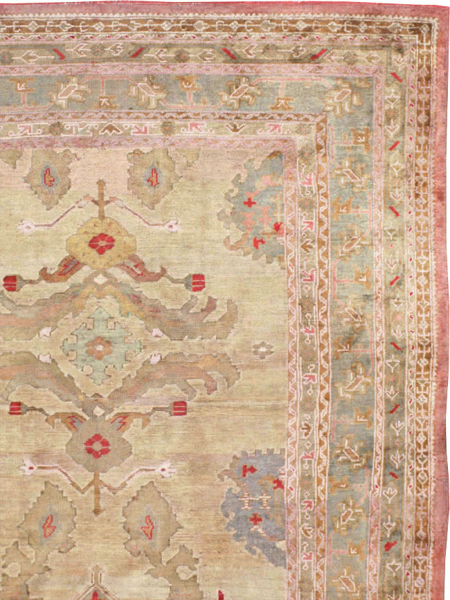 Antique Turkish Oushak Carpet, No.23706 - Gss