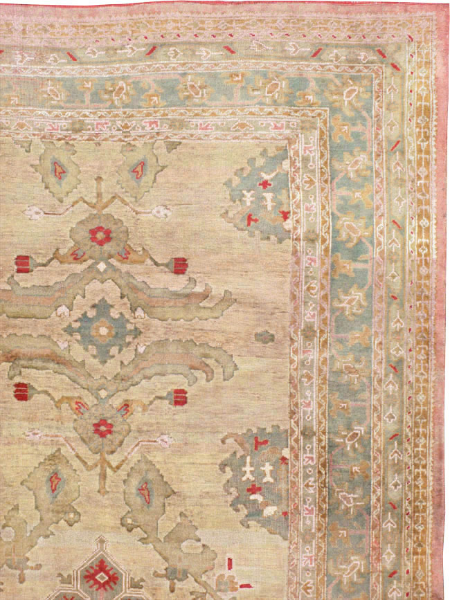 Antique Turkish Oushak Carpet, No.23706 - Gss