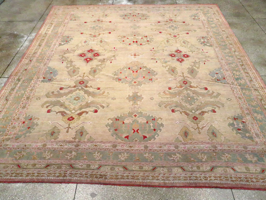 Antique Turkish Oushak Carpet, No.23706 - Gss