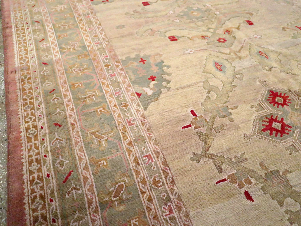 Antique Turkish Oushak Carpet, No.23706 - Gss