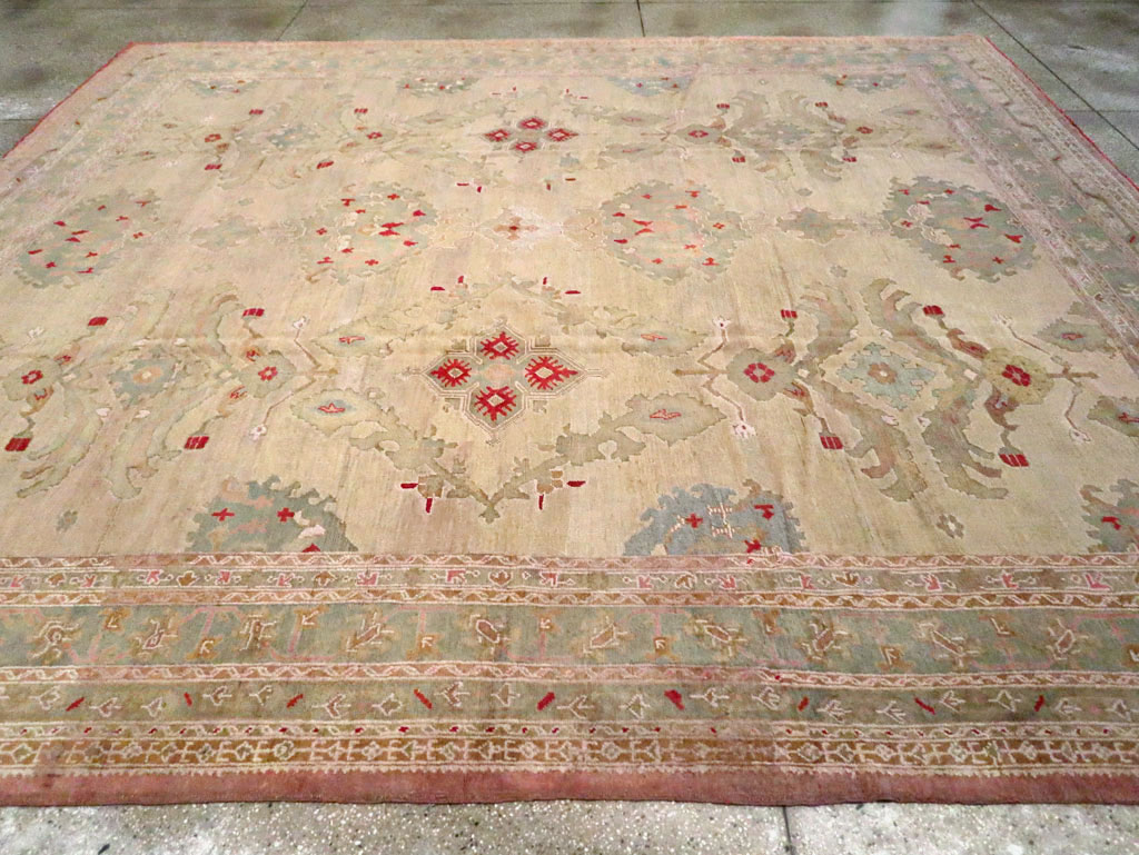 Antique Turkish Oushak Carpet, No.23706 - Gss
