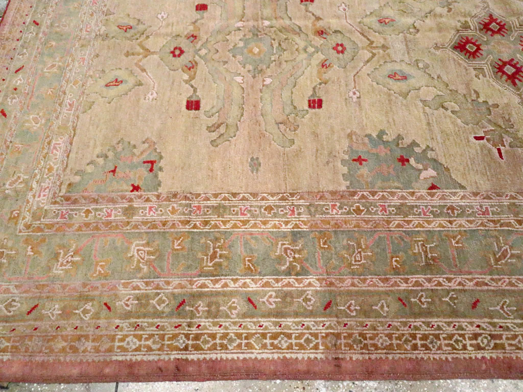 Antique Turkish Oushak Carpet, No.23706 - Gss