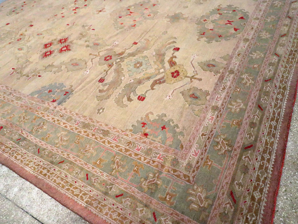 Antique Turkish Oushak Carpet, No.23706 - Gss