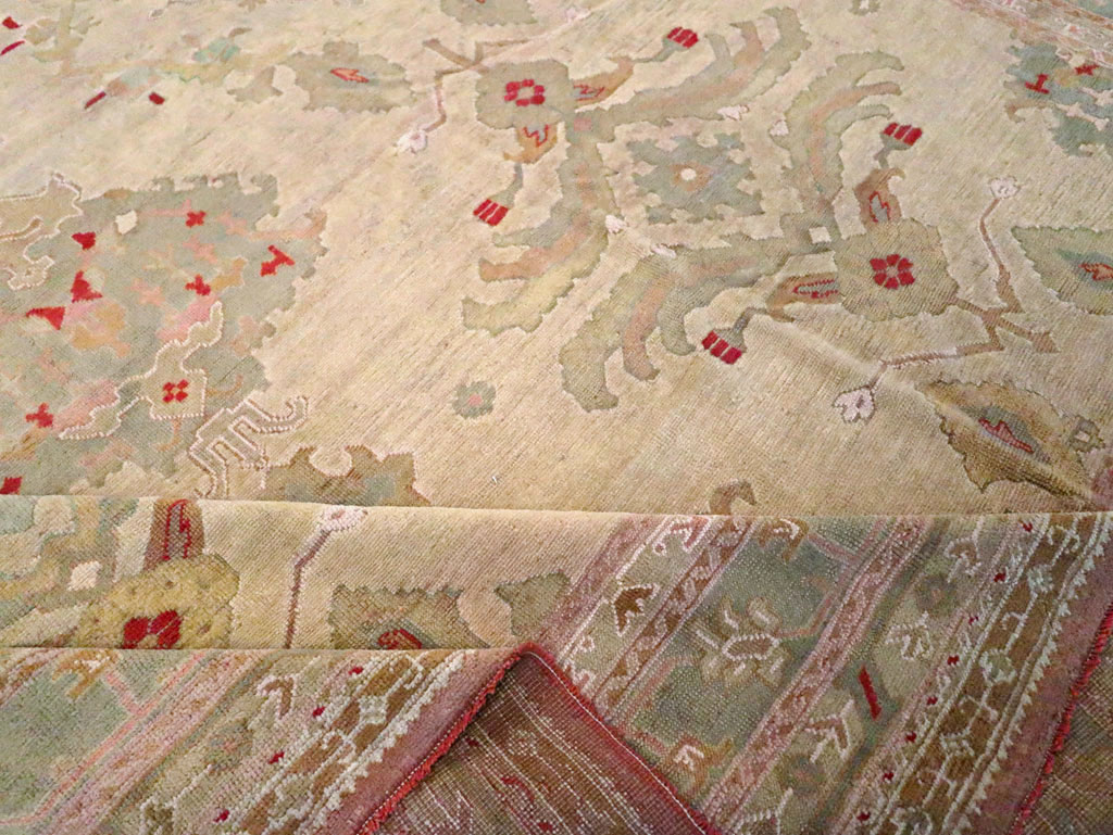 Antique Turkish Oushak Carpet, No.23706 - Gss