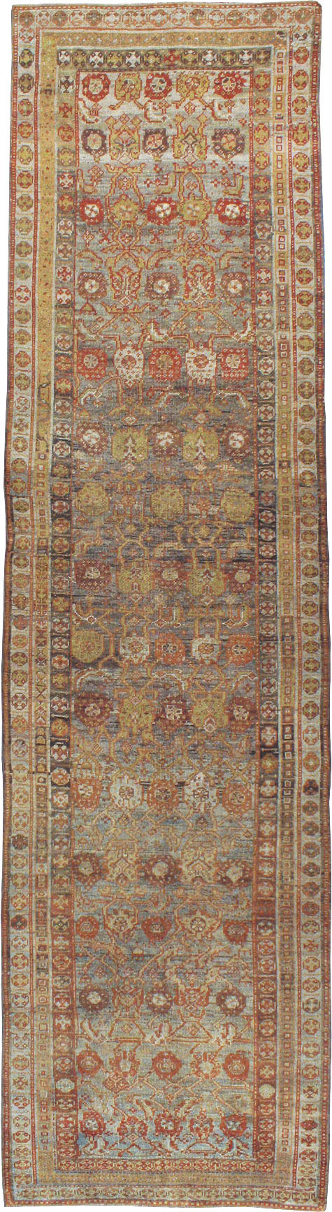 Antique Persian Kurdish Wide Gallery Runner, No.23725 - Gss