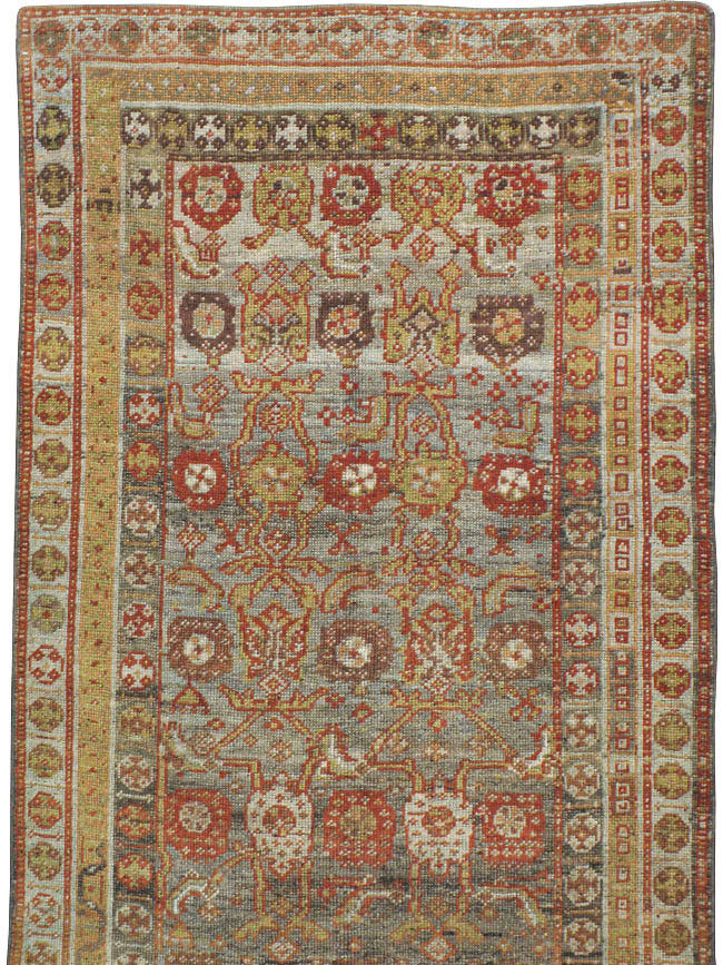 Antique Persian Kurdish Wide Gallery Runner, No.23725 - Gss