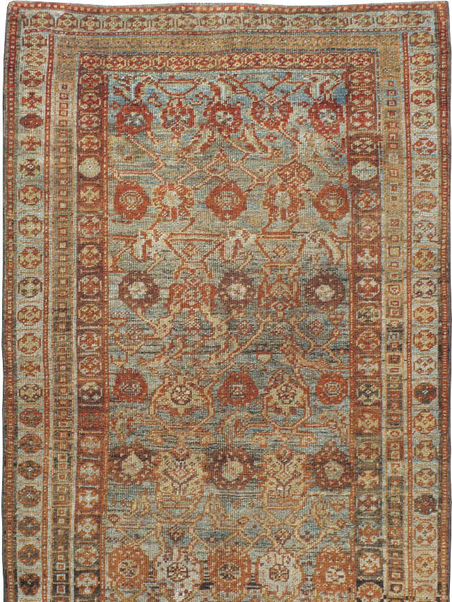 Antique Persian Kurdish Wide Gallery Runner, No.23725 - Gss