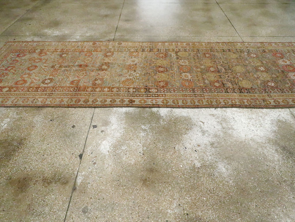 Antique Persian Kurdish Wide Gallery Runner, No.23725 - Gss