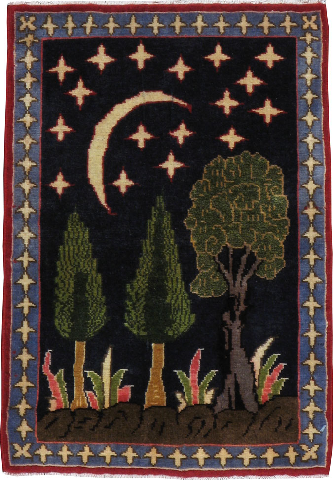 Vintage Persian Tabriz Pictorial Rug (Pair: 2 of 2), No.23728 - Gss