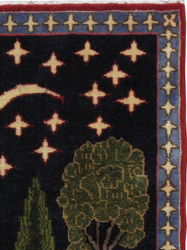 Vintage Persian Tabriz Pictorial Rug (Pair: 2 of 2), No.23728 - Gss