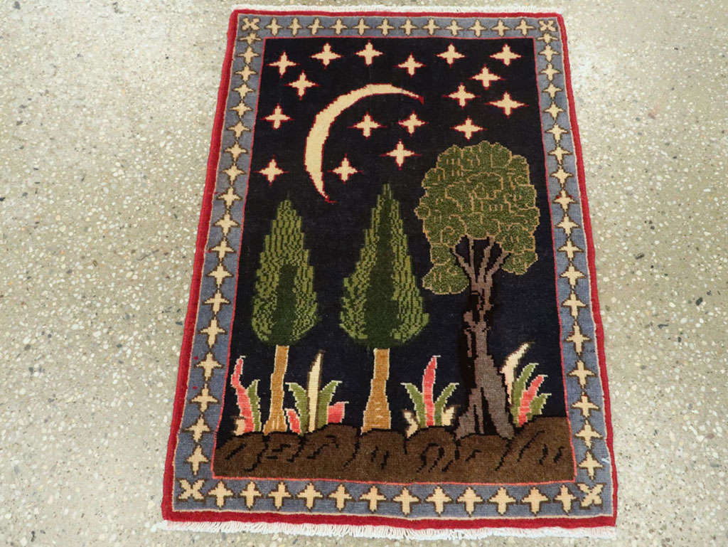 Vintage Persian Tabriz Pictorial Rug (Pair: 2 of 2), No.23728 - Gss
