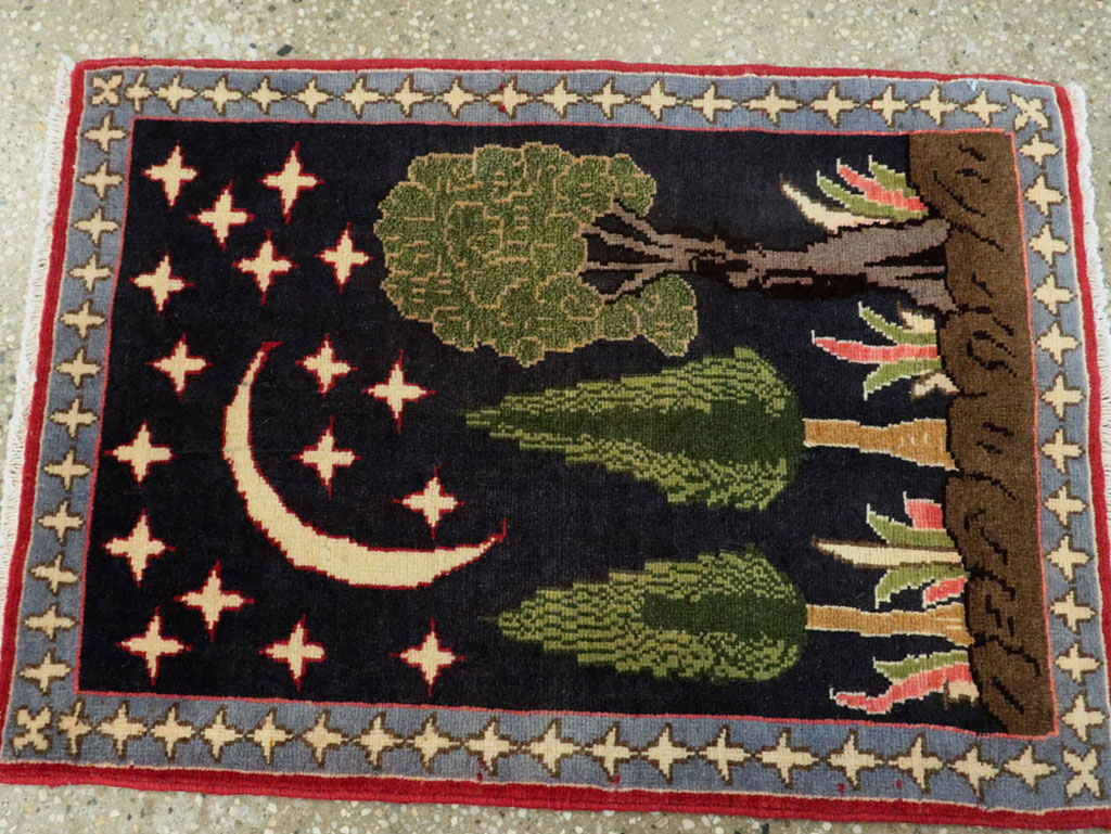 Vintage Persian Tabriz Pictorial Rug (Pair: 2 of 2), No.23728 - Gss