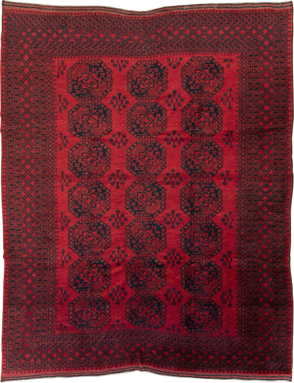 Vintage Central Asian Bokhara Room Size Carpet, No.23750 - Gss