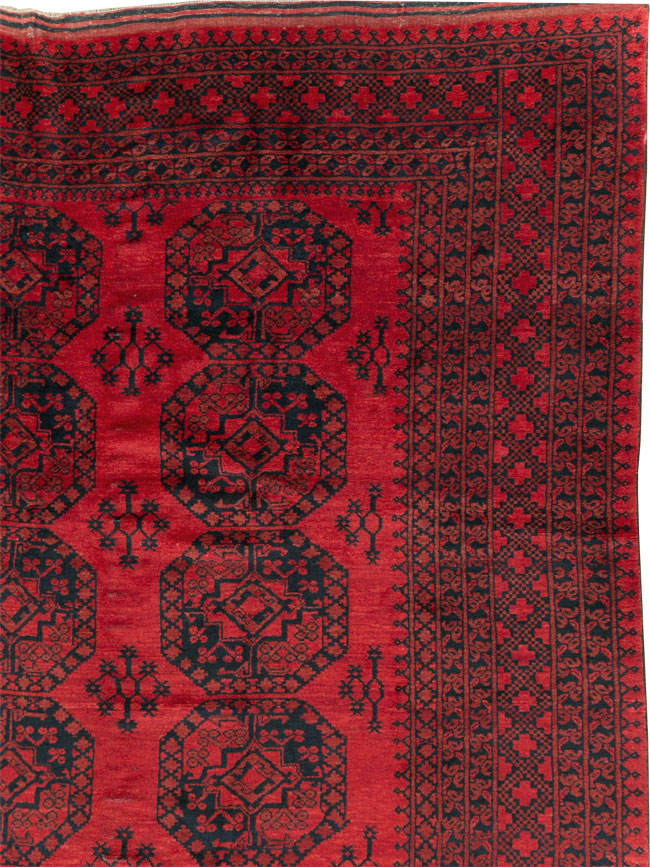 Vintage Central Asian Bokhara Room Size Carpet, No.23750 - Gss