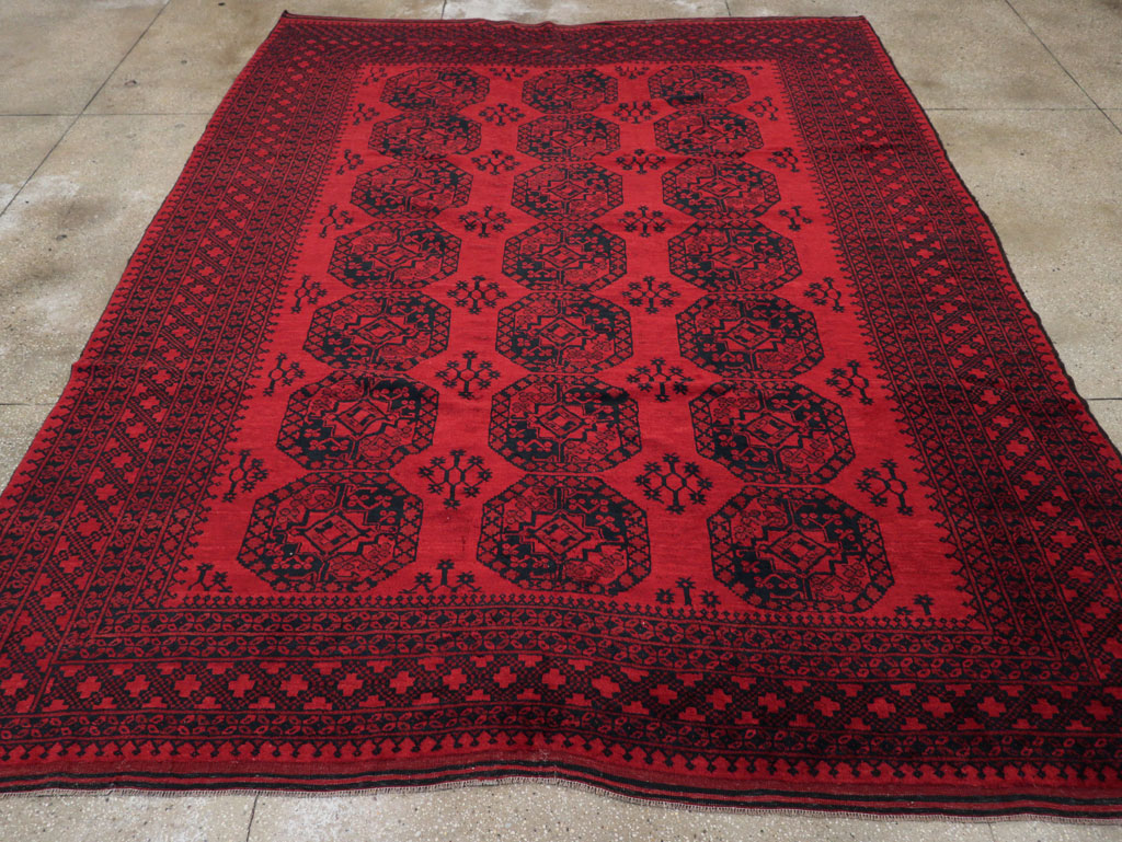 Vintage Central Asian Bokhara Room Size Carpet, No.23750 - Gss