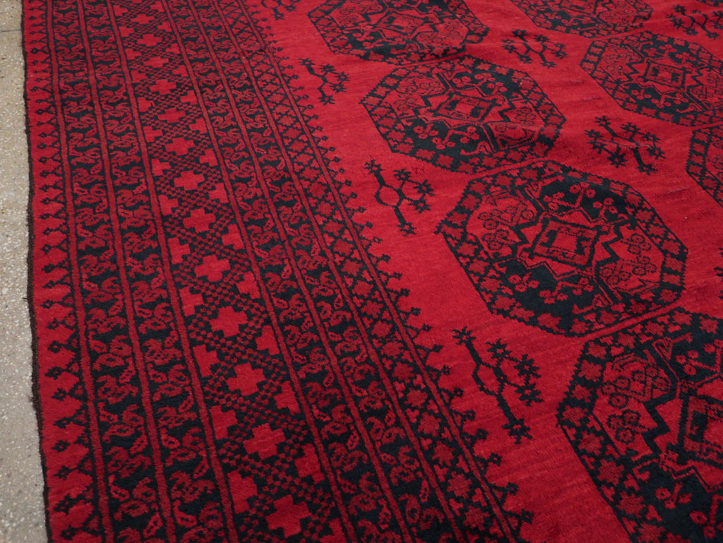 Vintage Central Asian Bokhara Room Size Carpet, No.23750 - Gss