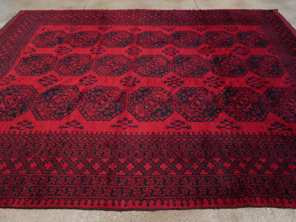 Vintage Central Asian Bokhara Room Size Carpet, No.23750 - Gss