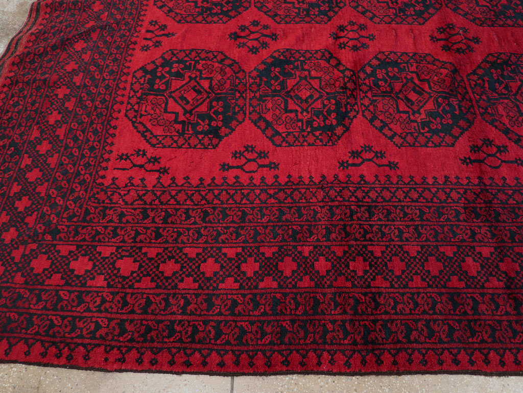 Vintage Central Asian Bokhara Room Size Carpet, No.23750 - Gss