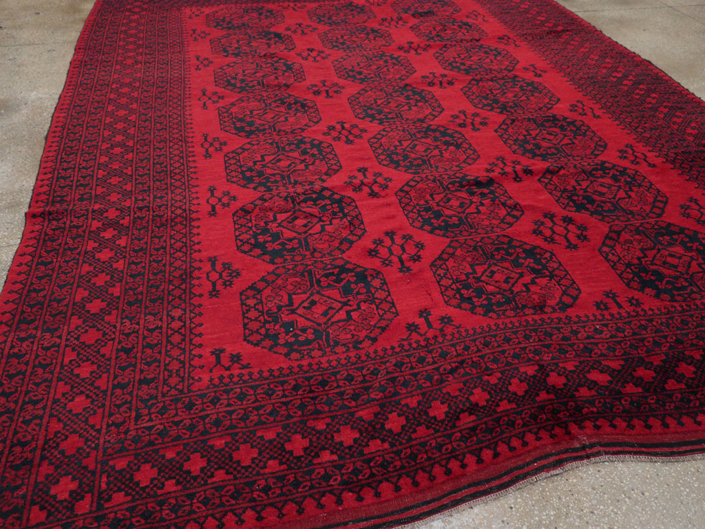 Vintage Central Asian Bokhara Room Size Carpet, No.23750 - Gss