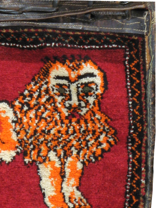 Vintage Persian Gabbeh Pictorial Saddlebag (Khorjin), No.23755 - Gss
