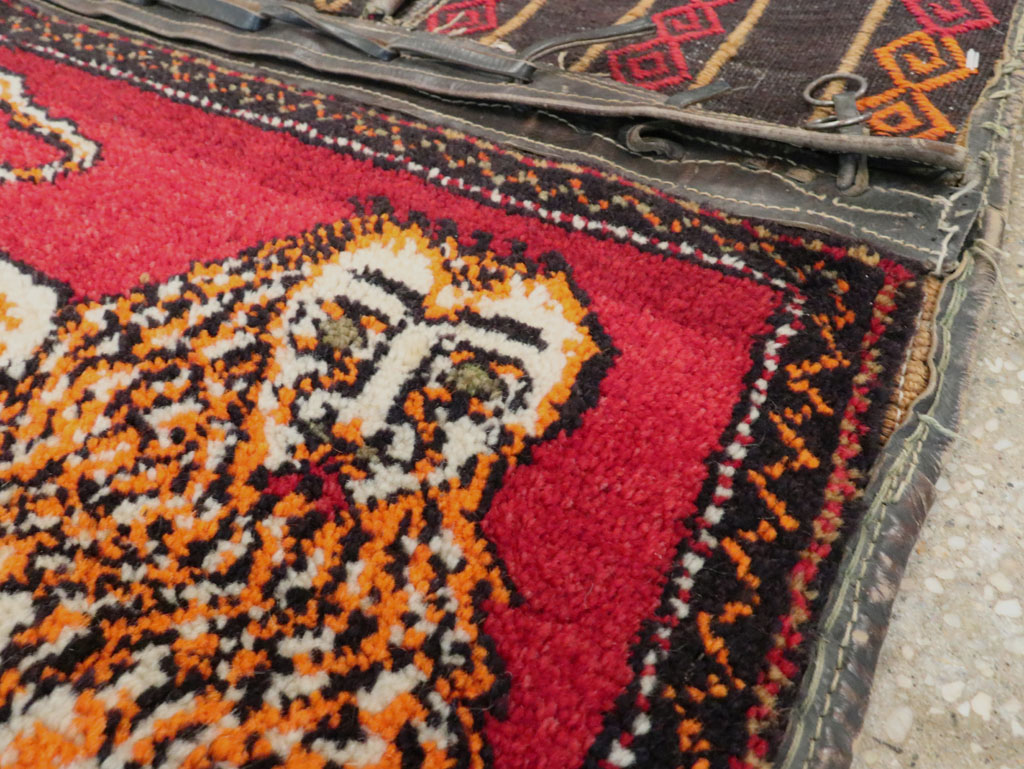 Vintage Persian Gabbeh Pictorial Saddlebag (Khorjin), No.23755 - Gss