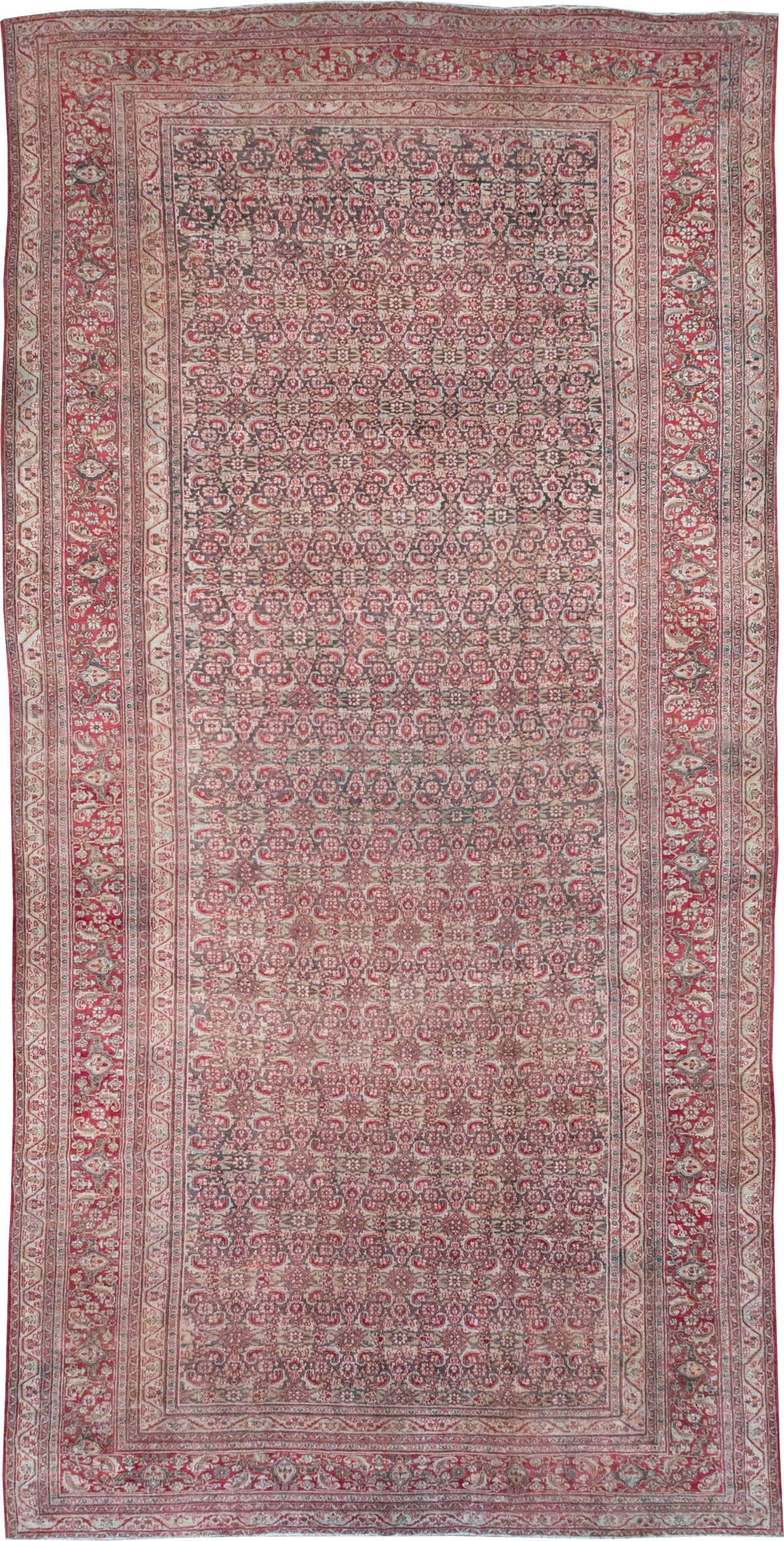 Antique Persian Mashad Long and Narrow Gallery Carpet, No.23767 - Gss