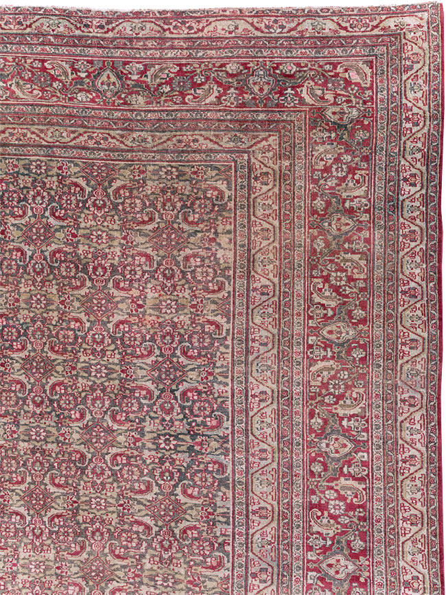 Antique Persian Mashad Long and Narrow Gallery Carpet, No.23767 - Gss