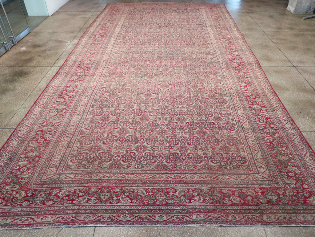 Antique Persian Mashad Long and Narrow Gallery Carpet, No.23767 - Gss