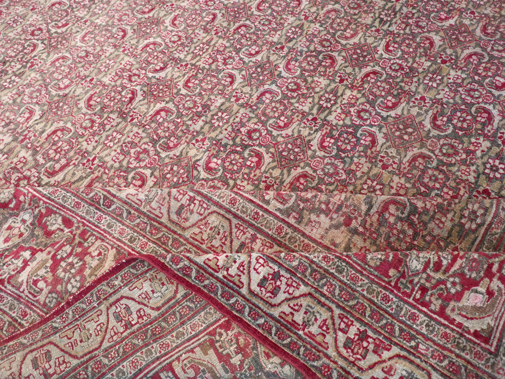 Antique Persian Mashad Long and Narrow Gallery Carpet, No.23767 - Gss